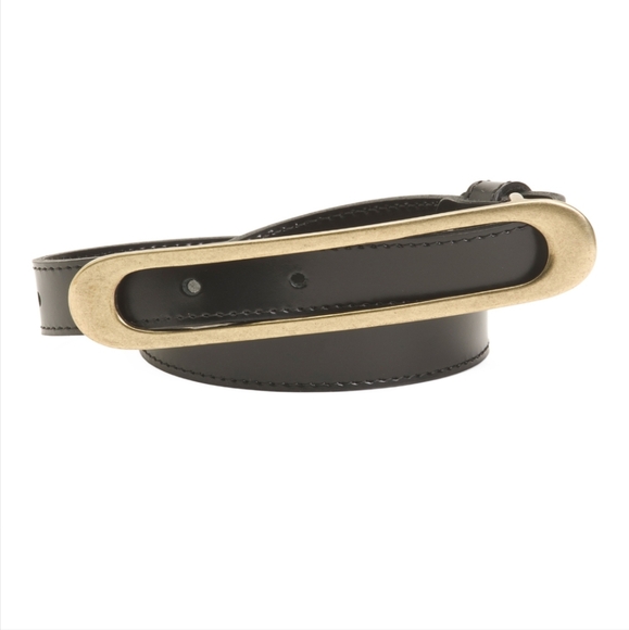 Bottega del Couio Accessories - Botegga Del Couio Women's Black Gold Large Buckle Italian Leather Belt